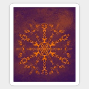 Fire wheel kaleidoscope Sticker